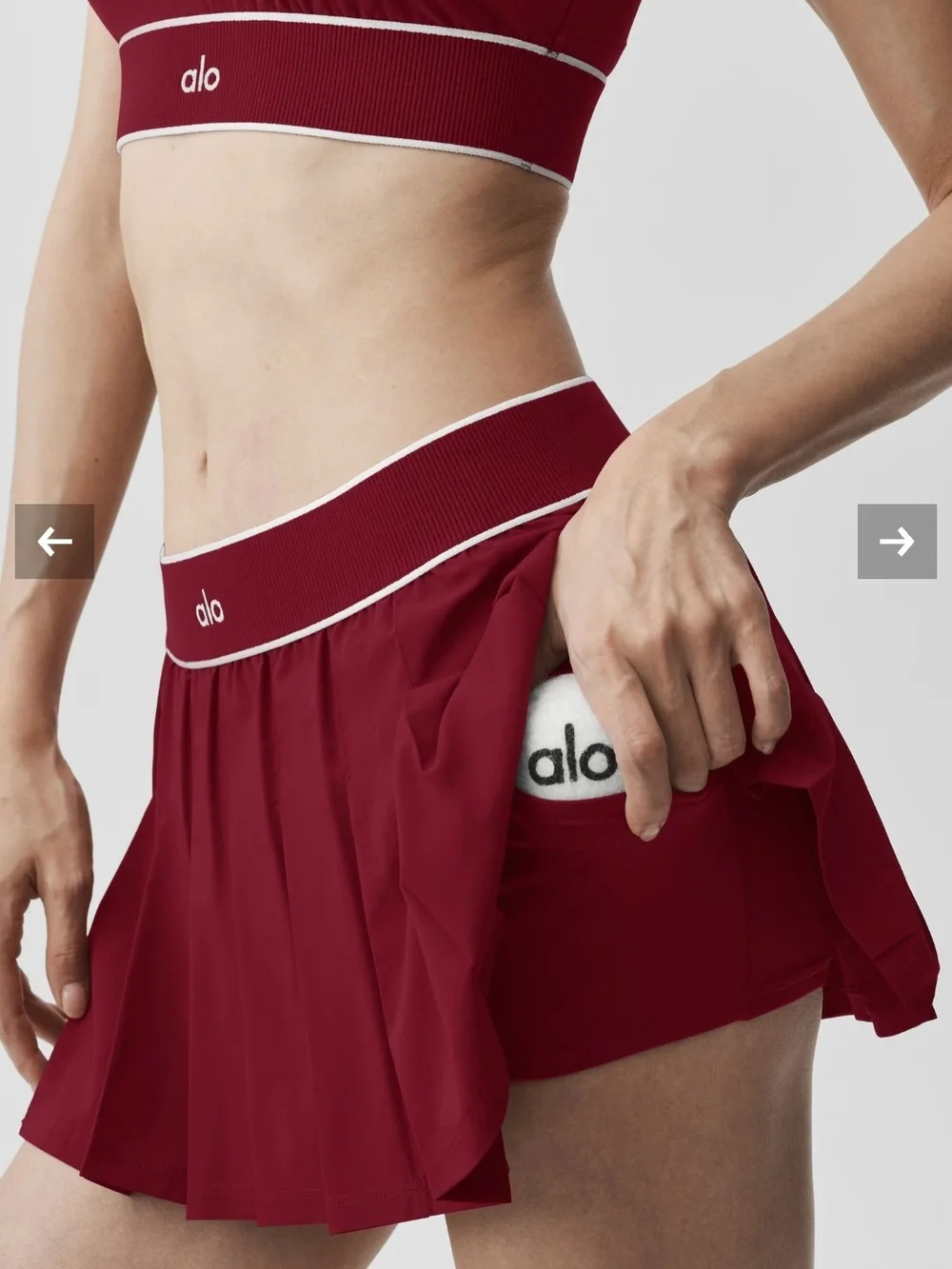 ALO Yoga Women's Crimson Pleated Skater Skirt